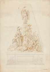 Studie für das Denkmal für die Marinekapitäne William Bayne, William Blair und Lord Robert Manner