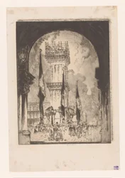 Campanile von Venedig im Gerüst