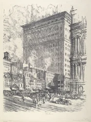 Rathausplatz und Wanamaker-Gebäude, 1912