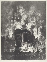 Öfen bei Nacht, 1916