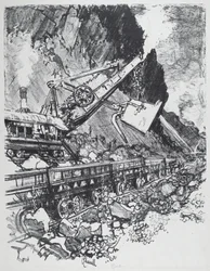 Dampfbagger im Schnitt bei Bas Obispo, 1912