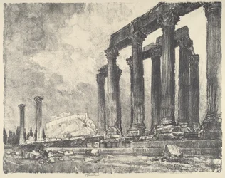 Die Akropolis vom Tempel des Jupiter, Athen, 1913