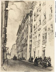 Die Straße von Cervantes und Lope de Vega, Madrid