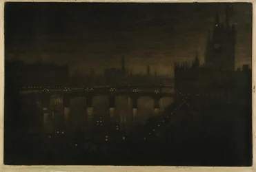 Westminster bei Nacht, von meinem Atelierfenster aus