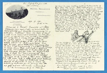Autographenbrief an Col. H. W. Feilden, Hotel Bellvue Cannes, 9. April