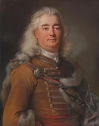 Bildnis eines Mannes in Husarenuniform, vielleicht des Ladislaus Kökényesdi von Vetes (um 1680-1756)