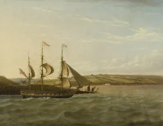 Ein Schiff passiert Portishead, ca. 1832