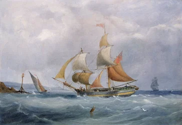 Ein Handelsschiff betritt die Mündung des Avon in Bristol (England)