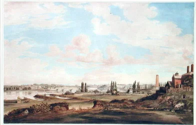 Ansicht von Philadelphia und dem Schuylkill River, ca. 1816