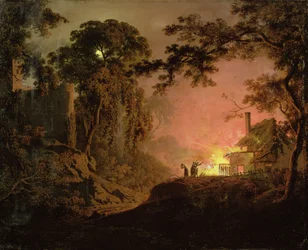Brennendes Cottage