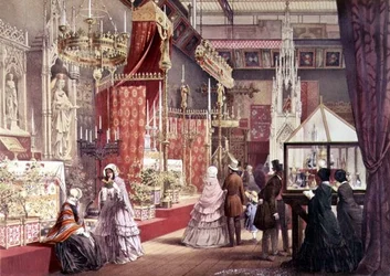 Große Ausstellung: Mittelalterlicher Hof, entworfen von Pugin, 1851