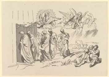 Gott ruft Noah und seine Familie in die Arche, 1827