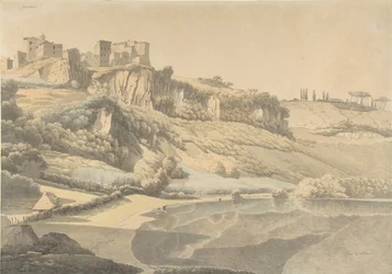 Genzano und der Nemisee, frühes 19. Jahrhundert