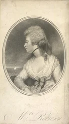 Mrs. Robinson. Mary Robinson, geborene Darby, bekannt als Perdita (1758-1800). Englische Schauspielerin, Dichterin und Romanautorin. Erste öffentliche Geliebte von König George IV, als er noch Prinz von Wales war. Porträt, nach Sir Joshua Reynolds.