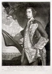Porträt von Sir George Brydges Rodney (1719-92) Admiral der Weißen Flotte, graviert von William Dickinson (1746-1823) veröffentlicht von Carington Bowles (fl.1744-93)