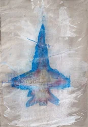 Abstraktes blaues Flugzeug
