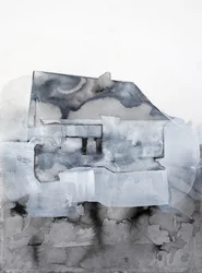 Abstraktes graues Haus