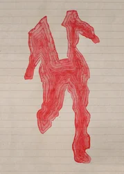 Rote Konturfigur