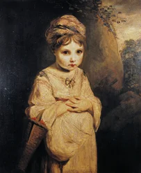Mädchen mit Erdbeeren, Gemälde von Joshua Reynolds (1723-1792), Öl auf Leinwand, 76,6x63,7 cm