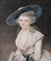 Die ehrenwerte Miss Bingham (gest. 1831) graviert von Francesco Bartolozzi (1727-1815) veröffentlicht von E. M. Diemar, 1786