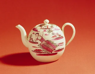 Hirtin-Teekanne, dekoriert von David Rhodes, ca. 1770
