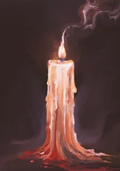 Schmelzende Kerzenflamme