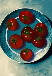 Lebendige Tomaten Stillleben