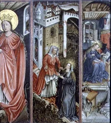 Heimsuchung, mittlere rechte Tafel des Polyptychons