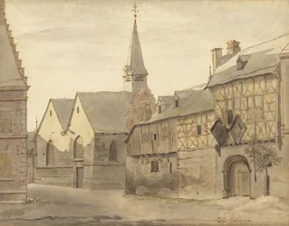 Ansicht der St. Jakobskirche und des Gasthauses, Maastricht