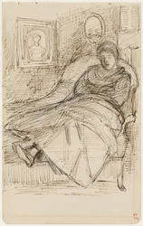Schlummernde Frau auf einem Sofa