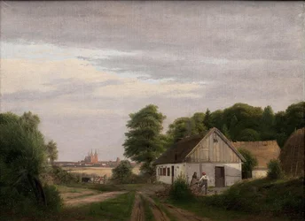Blick auf Roskilde von einem Bauernhof