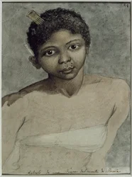 Porträt einer schwarzen Frau aus den Bergen von Manila, während der Expedition auf die Philippinen von Malaspina