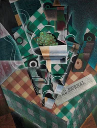 Stillleben mit kariertem Tischtuch, 1915