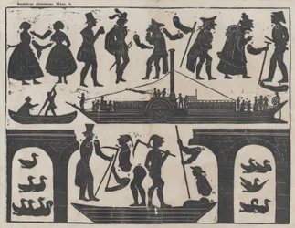 Blatt 4 von Figuren für chinesische Schattenspiele, ca. 1850-70