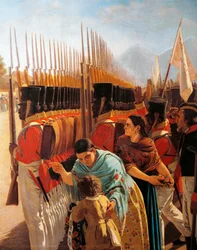 Truppen in Rancagua (Detail)