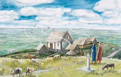 Klostersiedlung, Glastonbury Tor, 11. Jahrhundert, 1990-2010