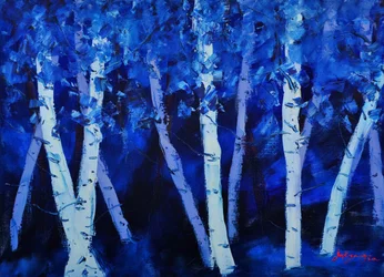 Blauer Birkenwald
