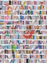 Bunte Bücherregalmuster