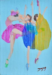 Farbige Tanzfiguren