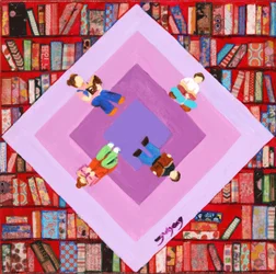 Gemütliche Bibliotheksleser