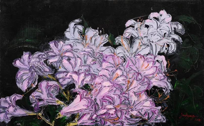 Violette Blütenmalerei
