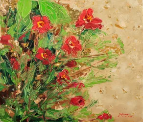 Lebendige rote Blüten