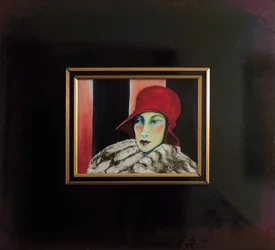 Belle Époque VII -Dame mit roter Kappe II-