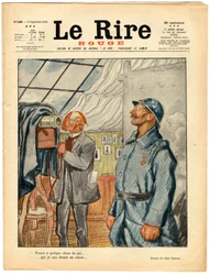 Titelblatt von „Das Rote Lachen“, Satirisch in Farben