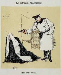 Miss Edith Cavell, von den Deutschen hingerichtet, Bild von Abel Faivre (1864-1945)