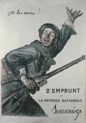 „Wir werden sie kriegen“, Plakat für die zweite Anleihe der Nationalen Verteidigung, um 1915