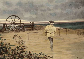 Vorbereitung der Pflanze namens Pantagruelion. Pantagruel. Illustration von Jules Garnier. In „Rabelais et l