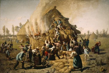 Feuer in einem Heuhaufen, 1856