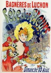 Kunst. Unterhaltung. Blumenfest in Bagneres de Luchon. Plakat von Jules Cheret, Frankreich, ca. 1895 (Plakat)