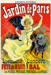 Kunst, Unterhaltung. Jardin de Paris, Ball auf den Champs Elysees, Paris. Plakat von Jules Cheret, Frankreich, ca. 1895 (Plakat)